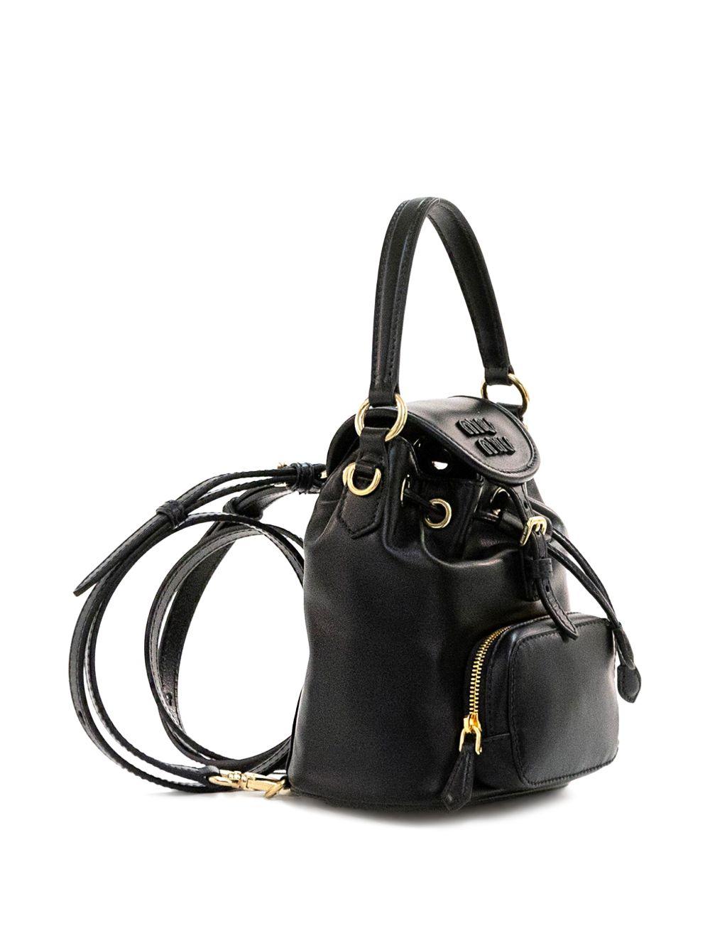 pocket mini leather backpack<BR/> 5BZ045 V OOM 2CRWF0002 MIU MIU 