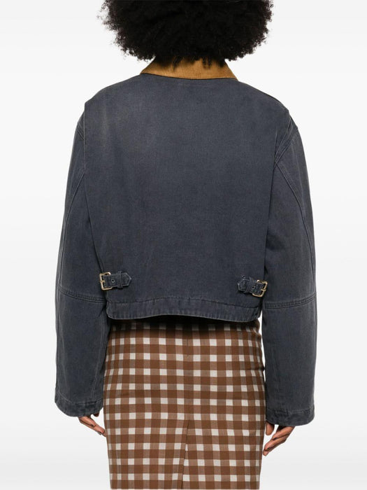 corduroy-collar padded denim jacket ML1092 S OOO 15Q7F0031 MIU MIU 