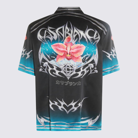 Blades Short Sleeve Silk Satin Shirt M-AW25-SH-003-03 BLADES CASABLANCA 