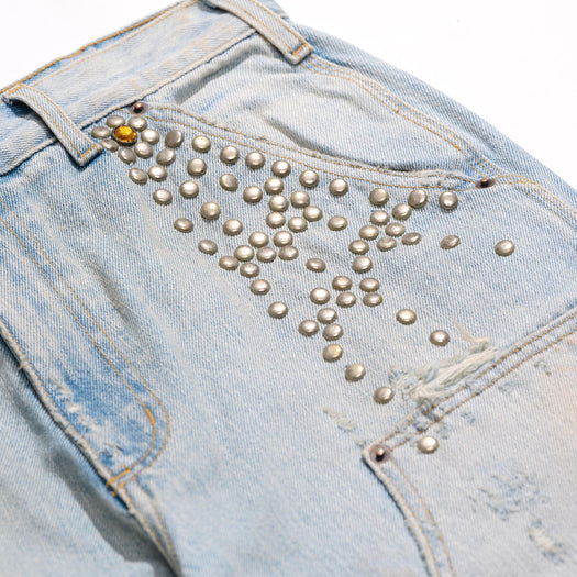 BUSTED DBL KNEE JEAN 5U003Q1010LDM DENIM PALY HOLLYWOOD 