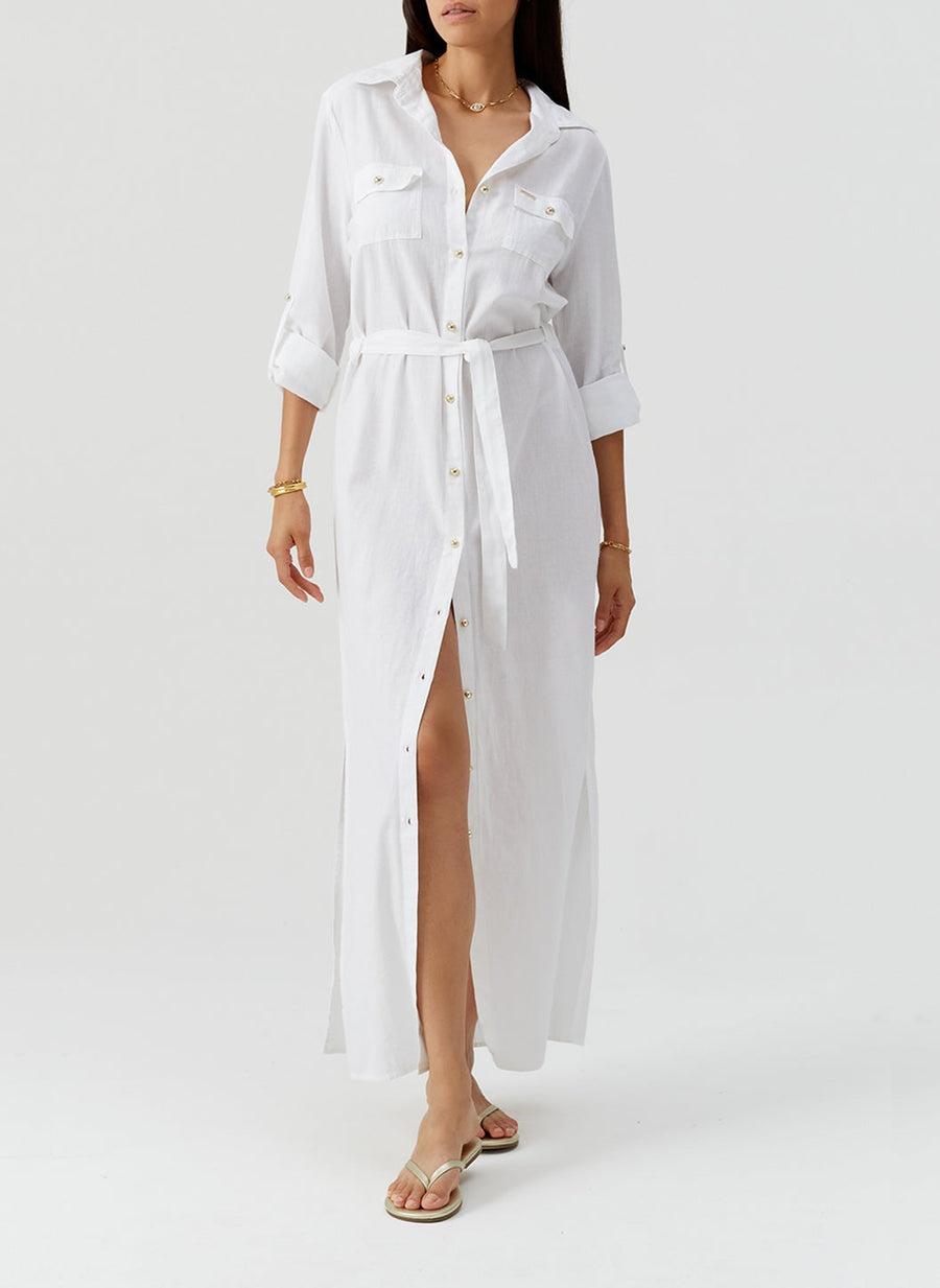 Darcy White Dress DARCY CR WHT MELISSA ODABASH 