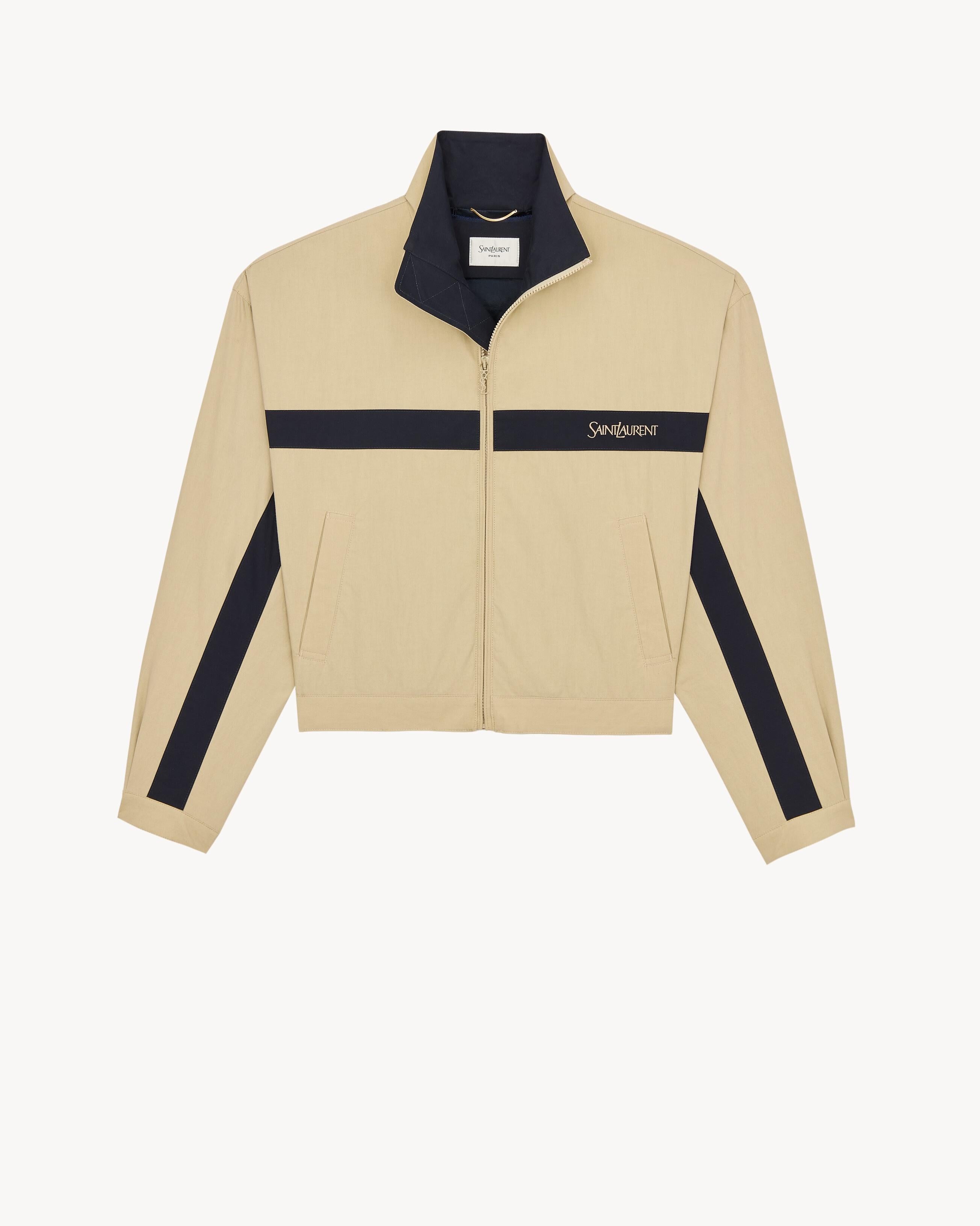 Logo-embroidered striped jacket 851251 Y6J981701 SAINT LAURENT 