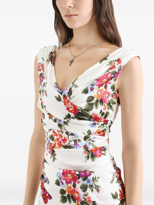 floral V-neck dress F612RT FSICEHA5ZO DOLCE & GABBANA 