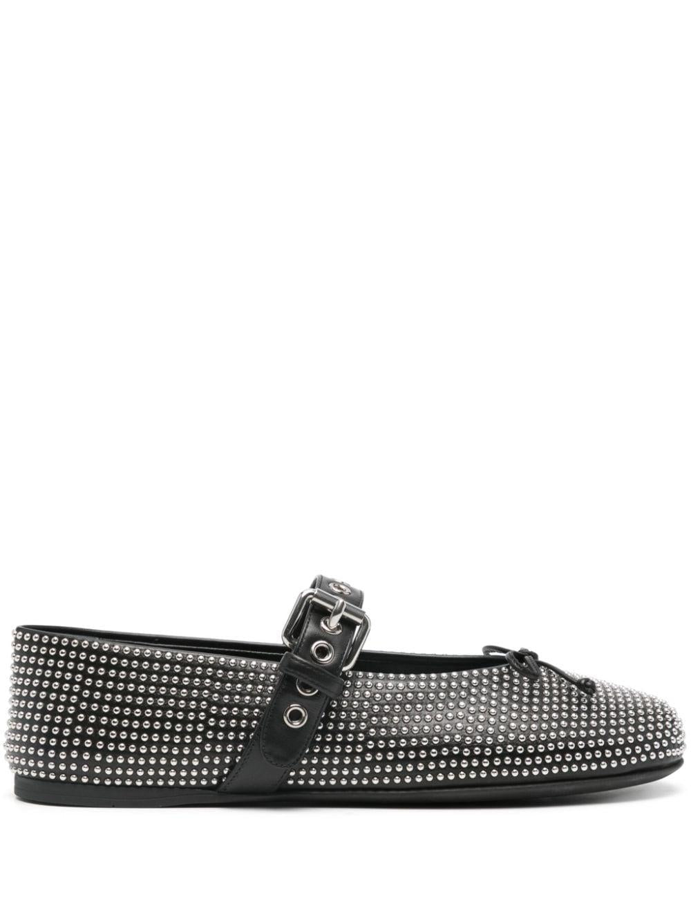 stud-embellished ballerina shoes 5F218E F-005 070F0002 MIU MIU 