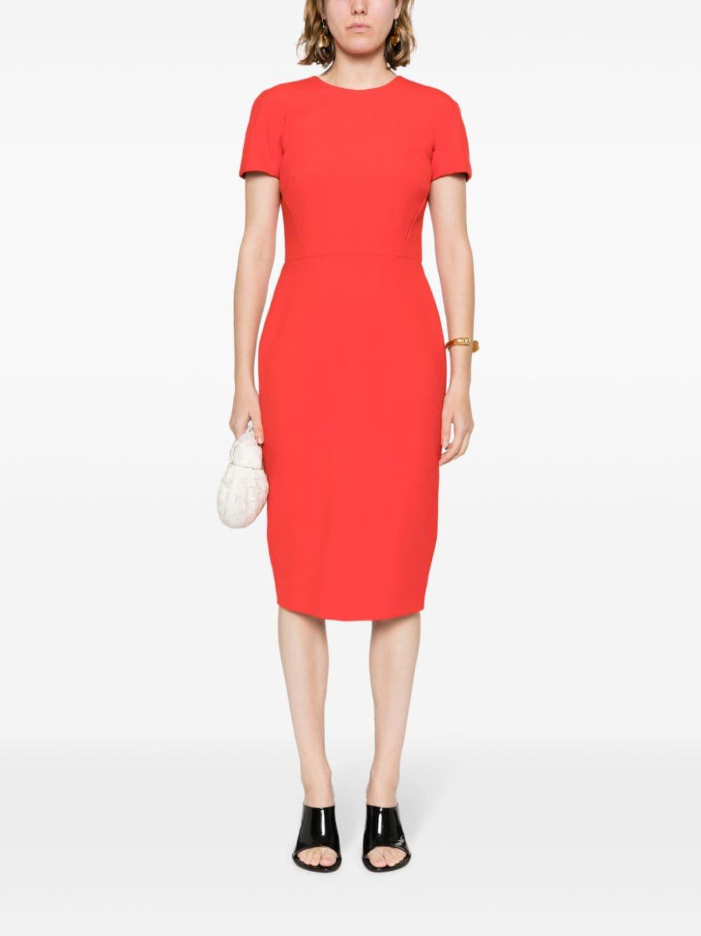 crepe shift dress 1124WDR005232A BRIGHT RED VICTORIA BECKHAM 
