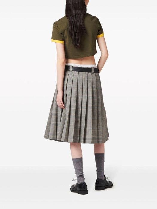 logo-embroidered cropped T-shirt MJN519 S OOO 115LF0O4J MIU MIU 