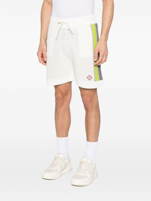 striped crochet shorts M-SP26-KW-1208-01 WHITE CASABLANCA 