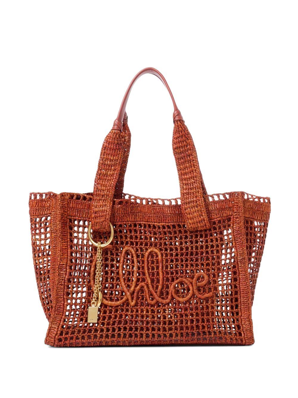 Summer Banana east-west tote bag in raffia 26US904P08 26M CHLOÉ 