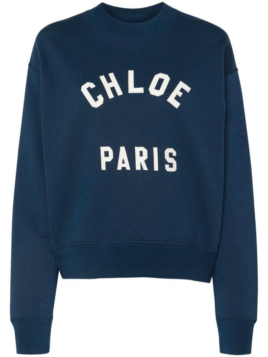 mock-neck logo-patch sweatshirt 24AJH12192 4C6 CHLOÉ 