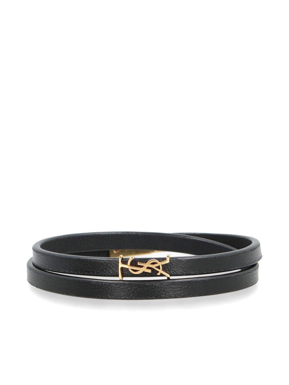 double-wrap leather bracelet 745602 BL40J1000 SAINT LAURENT 