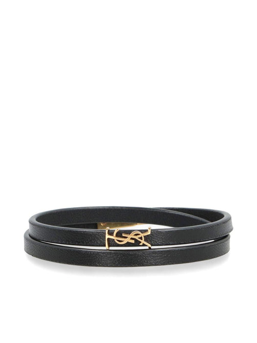 double-wrap leather bracelet 745602 BL40J1000 SAINT LAURENT 