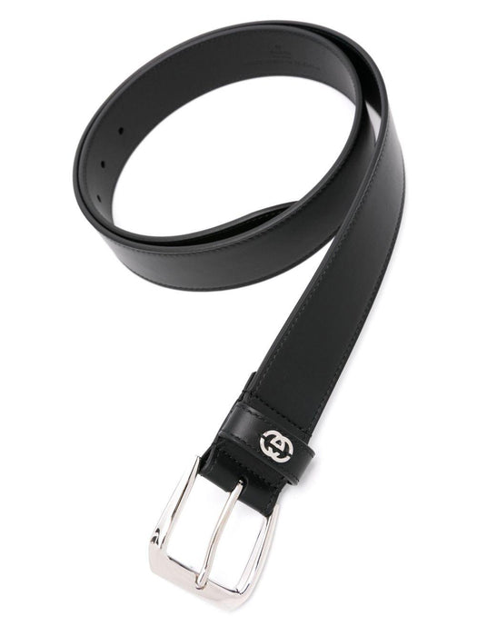 Interlocking G-plaque leather belt 673921 AP00N1000 GUCCI 