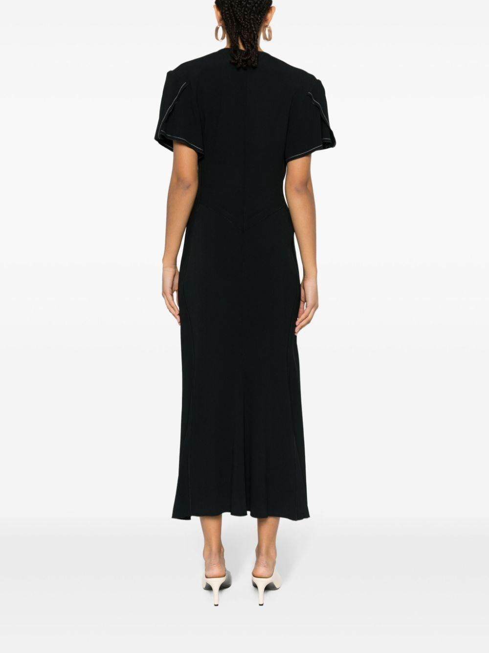 gathered-detail dress 1124WDR005195B 1 VICTORIA BECKHAM 