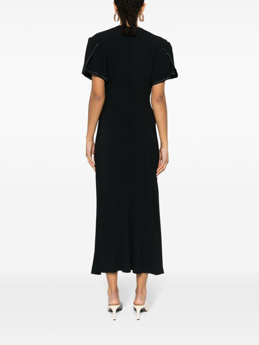 gathered-detail dress 1124WDR005195B 1 VICTORIA BECKHAM 
