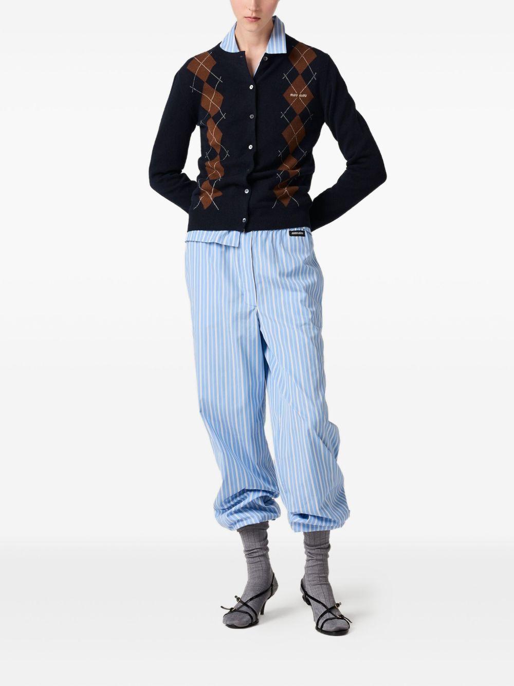 argyle intarsia-knit cardigan<BR/><BR/> MMF988 S OOO 174BF0008 MIU MIU 