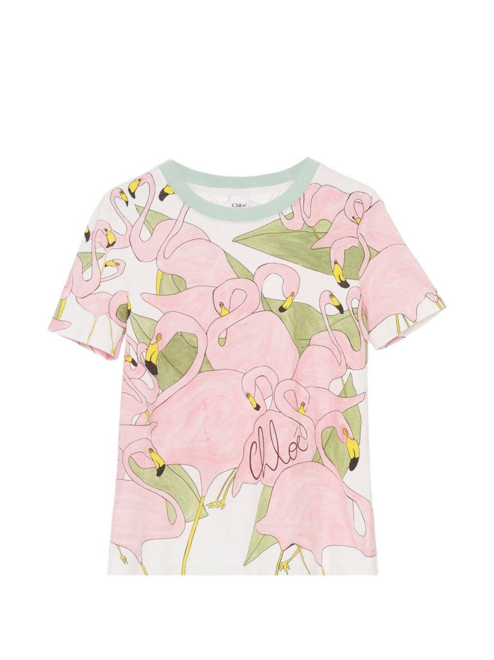 flamingo print t-shirt 26UJH08287 107 CHLOÉ 