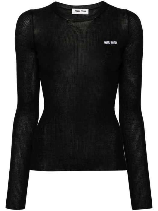 logo-intarsia sweater MML821 S 232 13KVF0002 MIU MIU 
