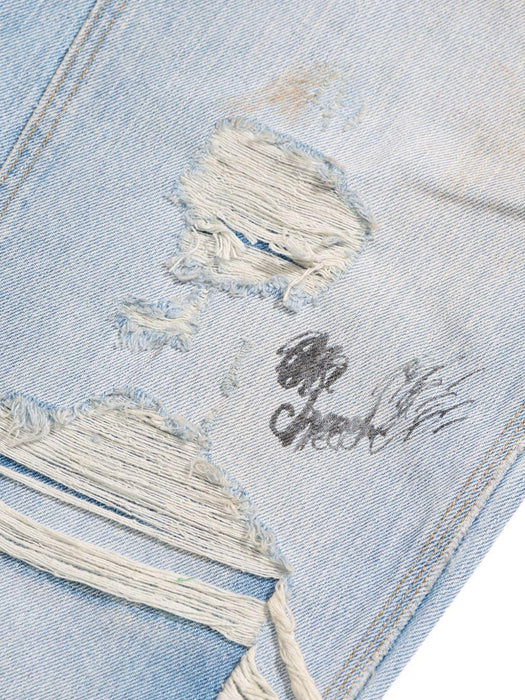 BUSTED DBL KNEE JEAN 5U003Q1010LDM DENIM PALY HOLLYWOOD 