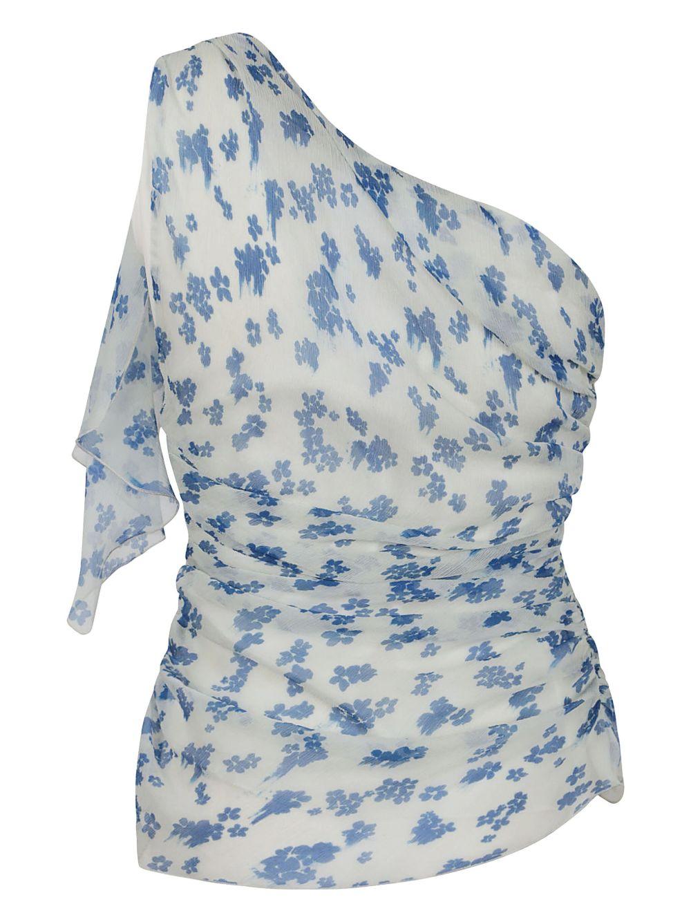 floral-print one-shoulder top 1225WTP006508B CHILLI / BLUSH 9360 VICTORIA BECKHAM 