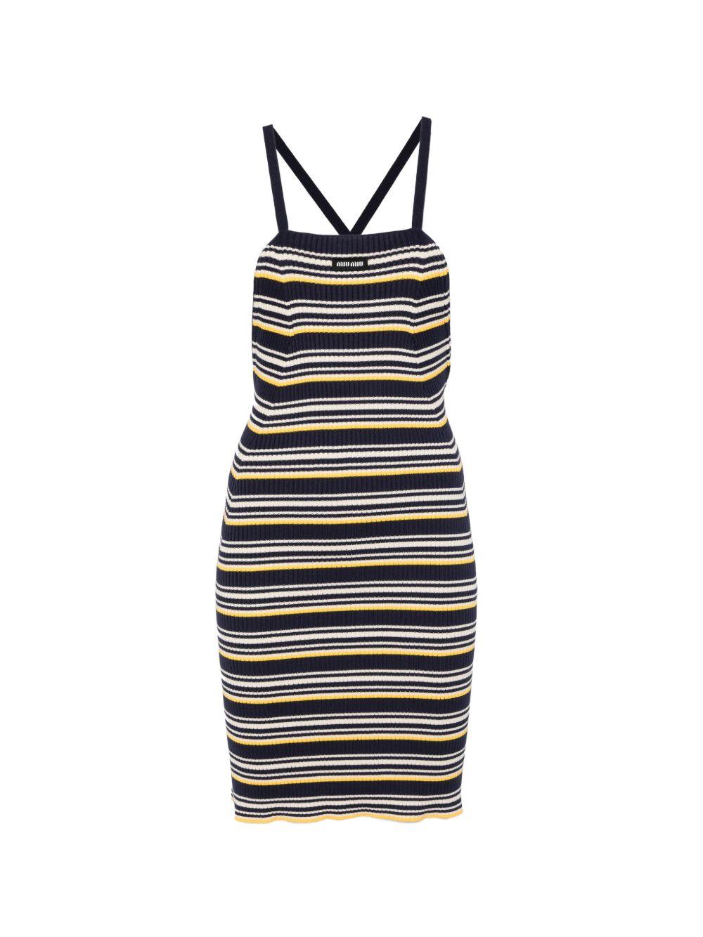 halterneck striped mini dress MMA927 S OOO 185JF0008 MIU MIU 