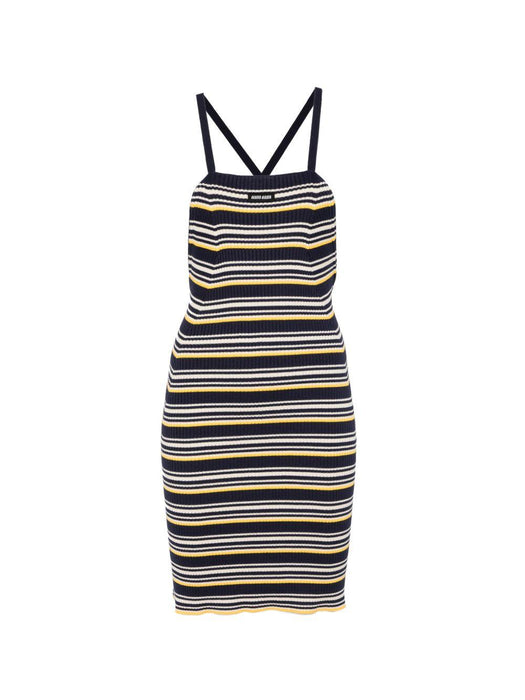 halterneck striped mini dress MMA927 S OOO 185JF0008 MIU MIU 
