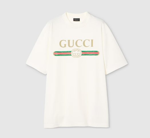 Cotton jersey and silk T-shirt with print 865015 XJHUF9280 GUCCI 