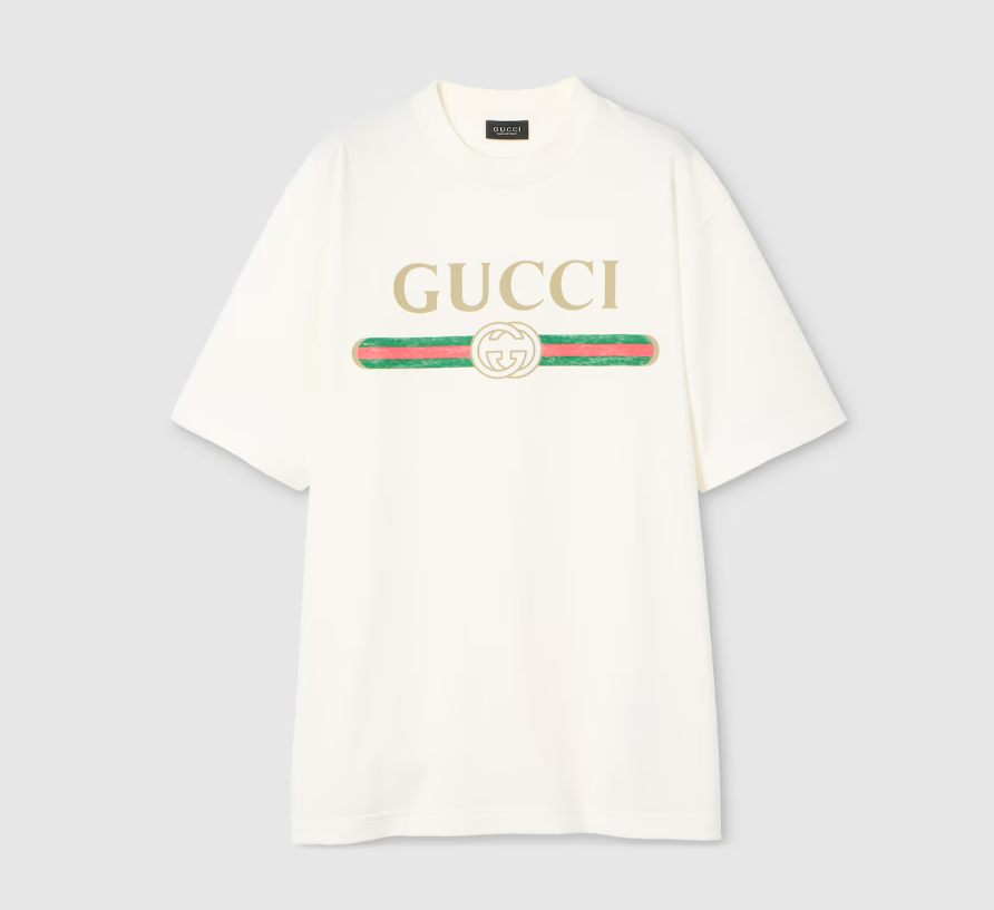 Cotton jersey and silk T-shirt with print 865015 XJHUF9280 GUCCI 