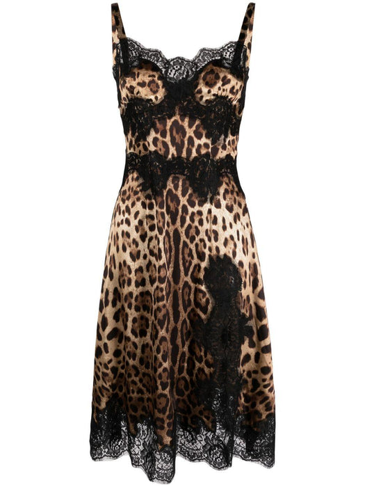 leopard-print satin slip dress F6A5DT FSAXYHY13M DOLCE & GABBANA 