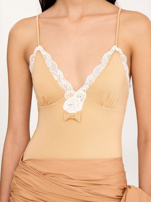 Lace-trimmed ruched bodysuit 26UBD34989 277 CHLOÉ 