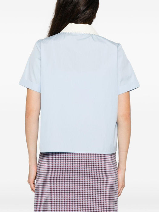 scalloped-collar short-sleeve shirt MK2020 S OOO 10IVF0013 MIU MIU 
