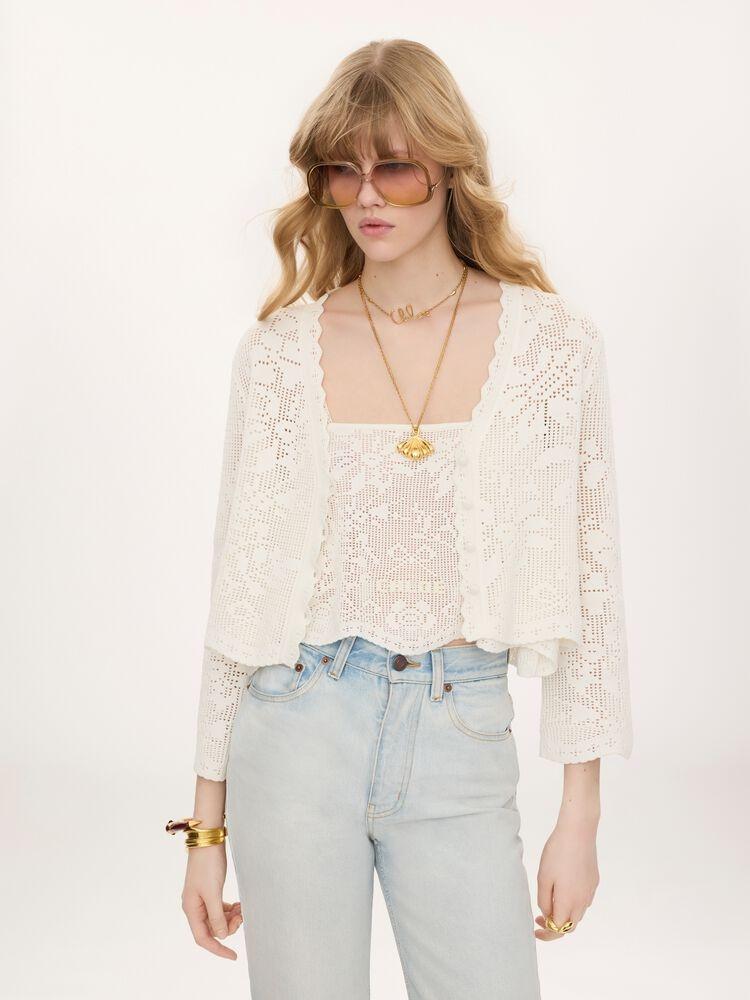 Cropped cardigan CH26AMC10850 101 CHLOÉ 