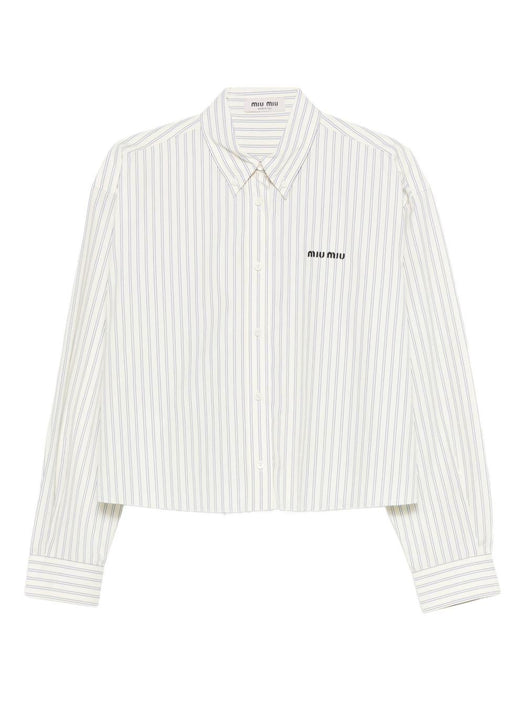 Miu Miu Striped Cotton Shirt MK1659 S OOO 180UF0061 MIU MIU 