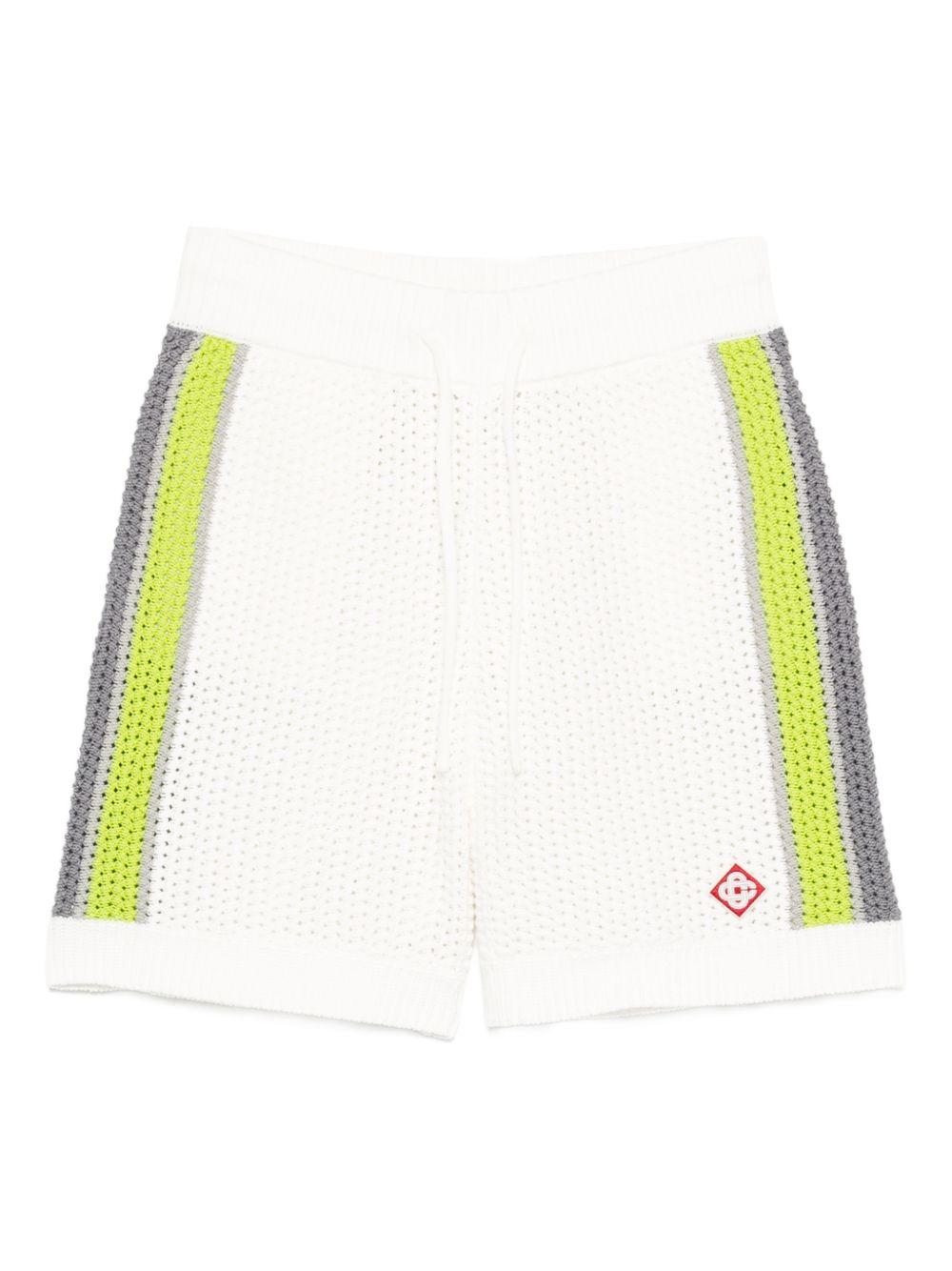striped crochet shorts M-SP26-KW-1208-01 WHITE CASABLANCA 