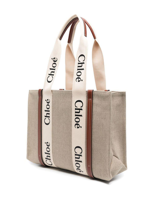 Woody tote bag in linen C22AS383I26 90U CHLOÉ 