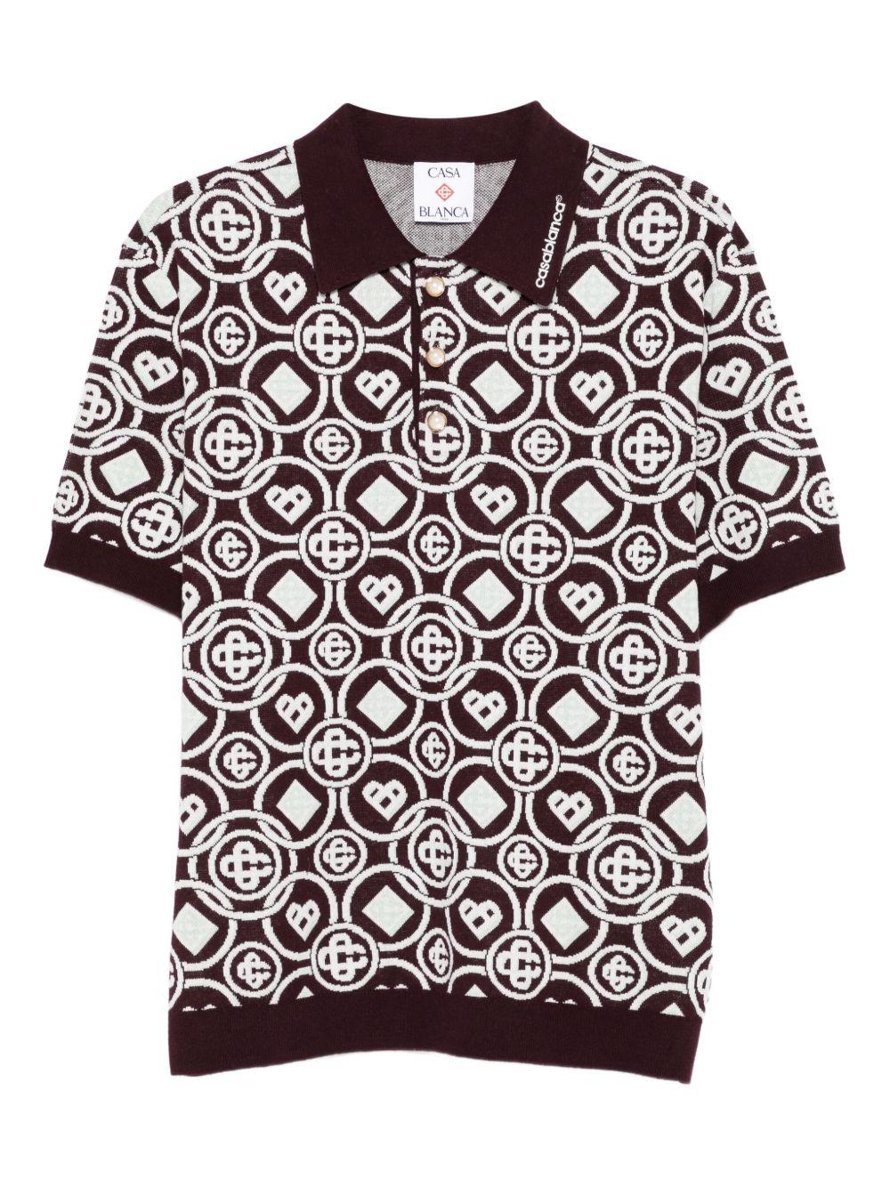 monogram polo shirt M-AW25-KW-1092-01 AUBERGINE CASABLANCA 