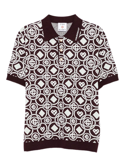 monogram polo shirt M-AW25-KW-1092-01 AUBERGINE CASABLANCA 