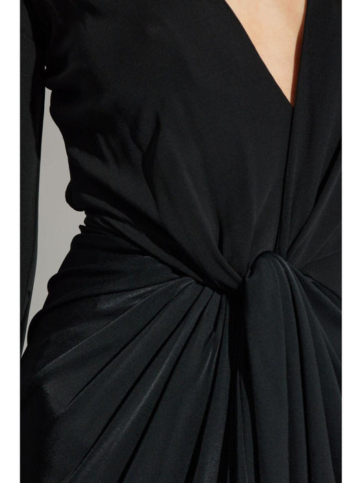 knot-detail jersey gown 1125WDR006032C BLACK 1 VICTORIA BECKHAM 