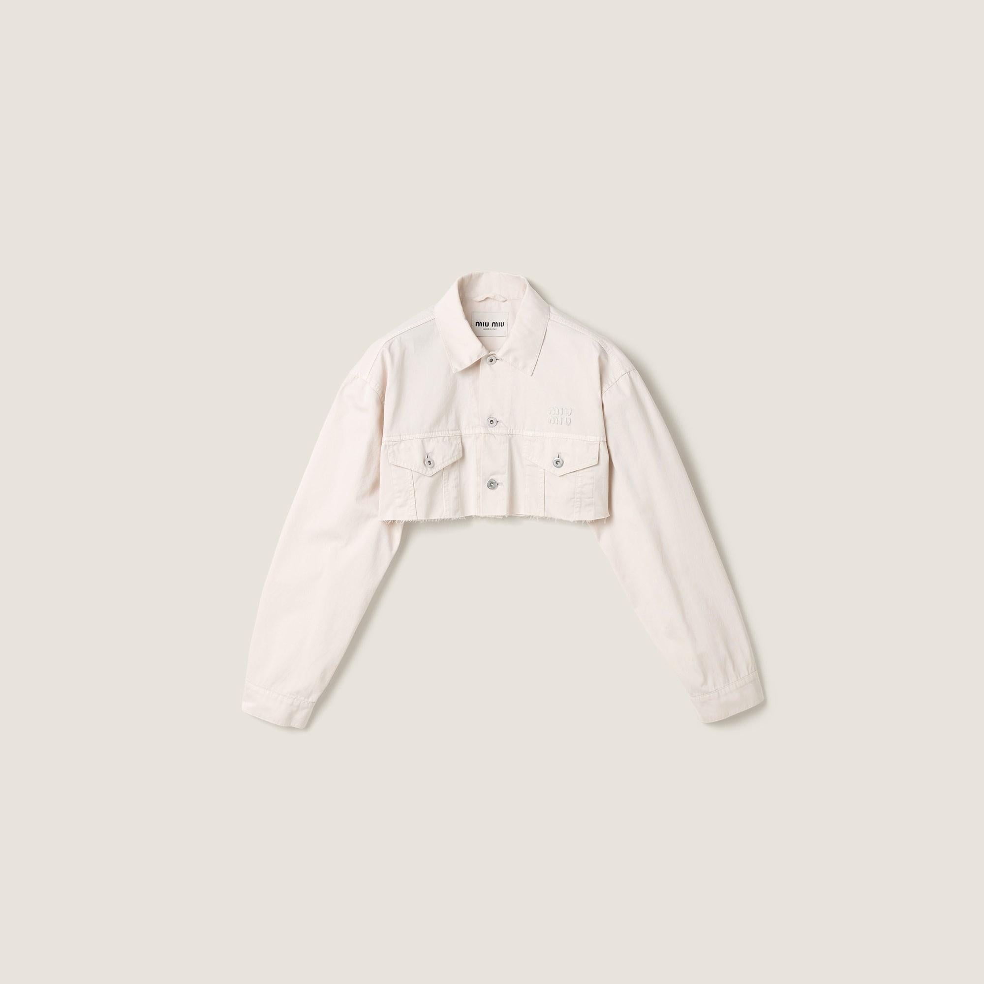 Cropped white denim jacket GWB314 S OOO 197VF0009 MIU MIU 