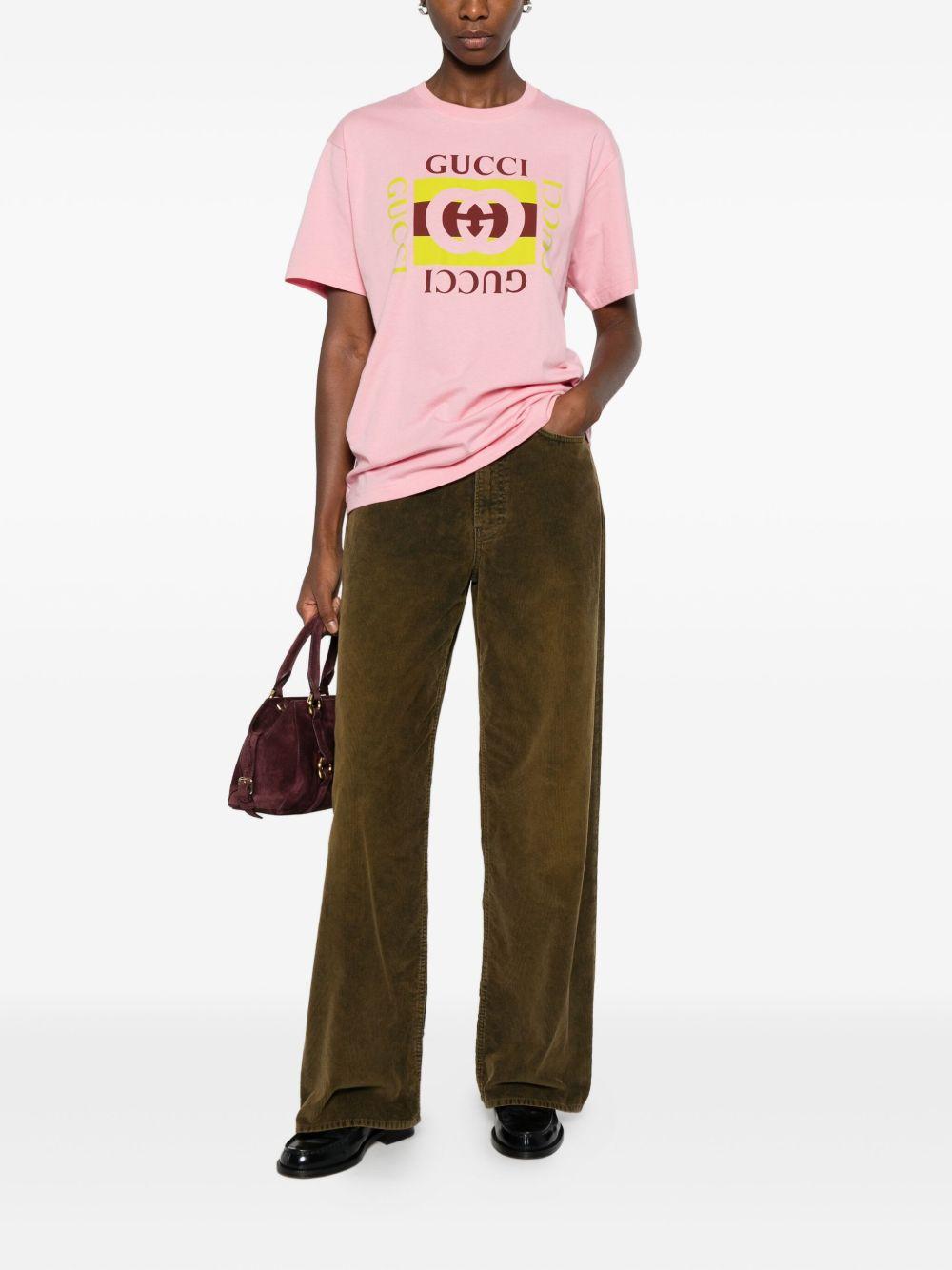 logo-print cotton T-shirt 837959 XJHG95033 GUCCI 