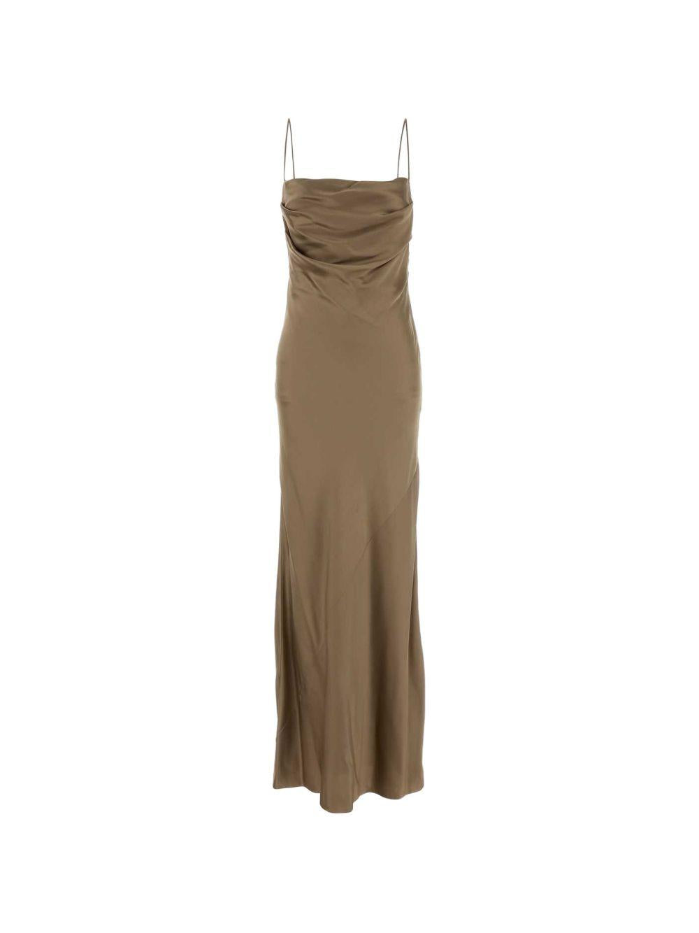 Backless cowl dress in silk satin 838025 Y7G279483 SAINT LAURENT 