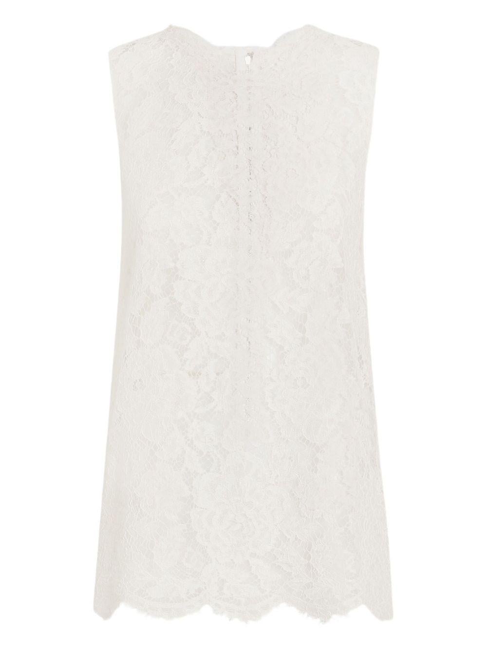 lace-detailing top<BR/><BR/> F73G9T HLM7LW0001 DOLCE & GABBANA 