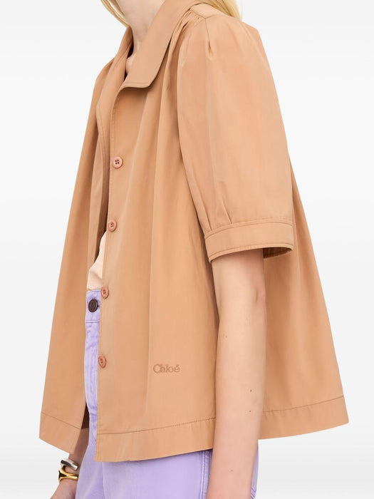 Short-sleeve shirt in cotton poplin 26UHT89144 26U CHLOÉ 