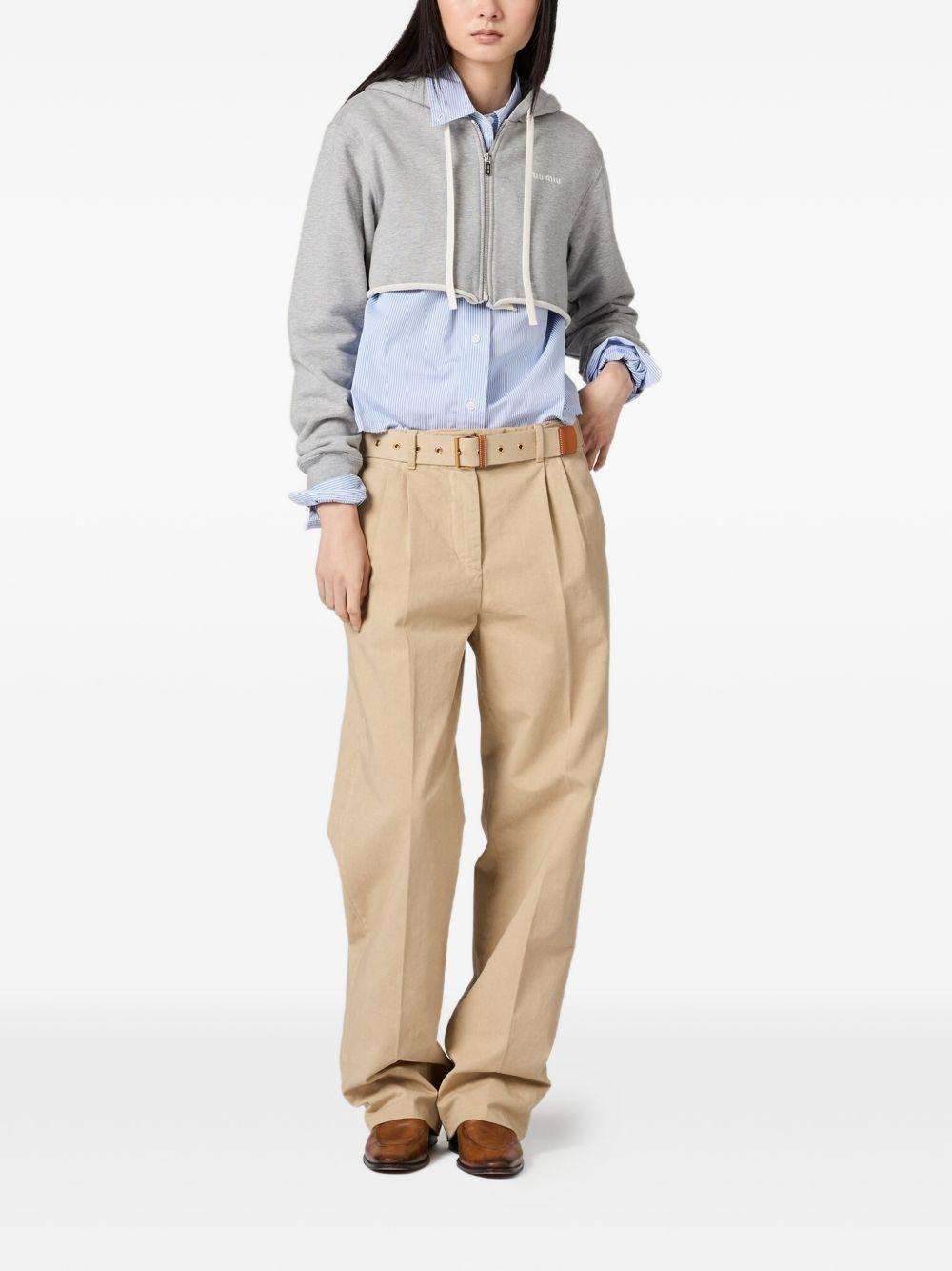 raw-cut zip-up cropped hoodie MJLA25 S OOO 182JF0031 MIU MIU 