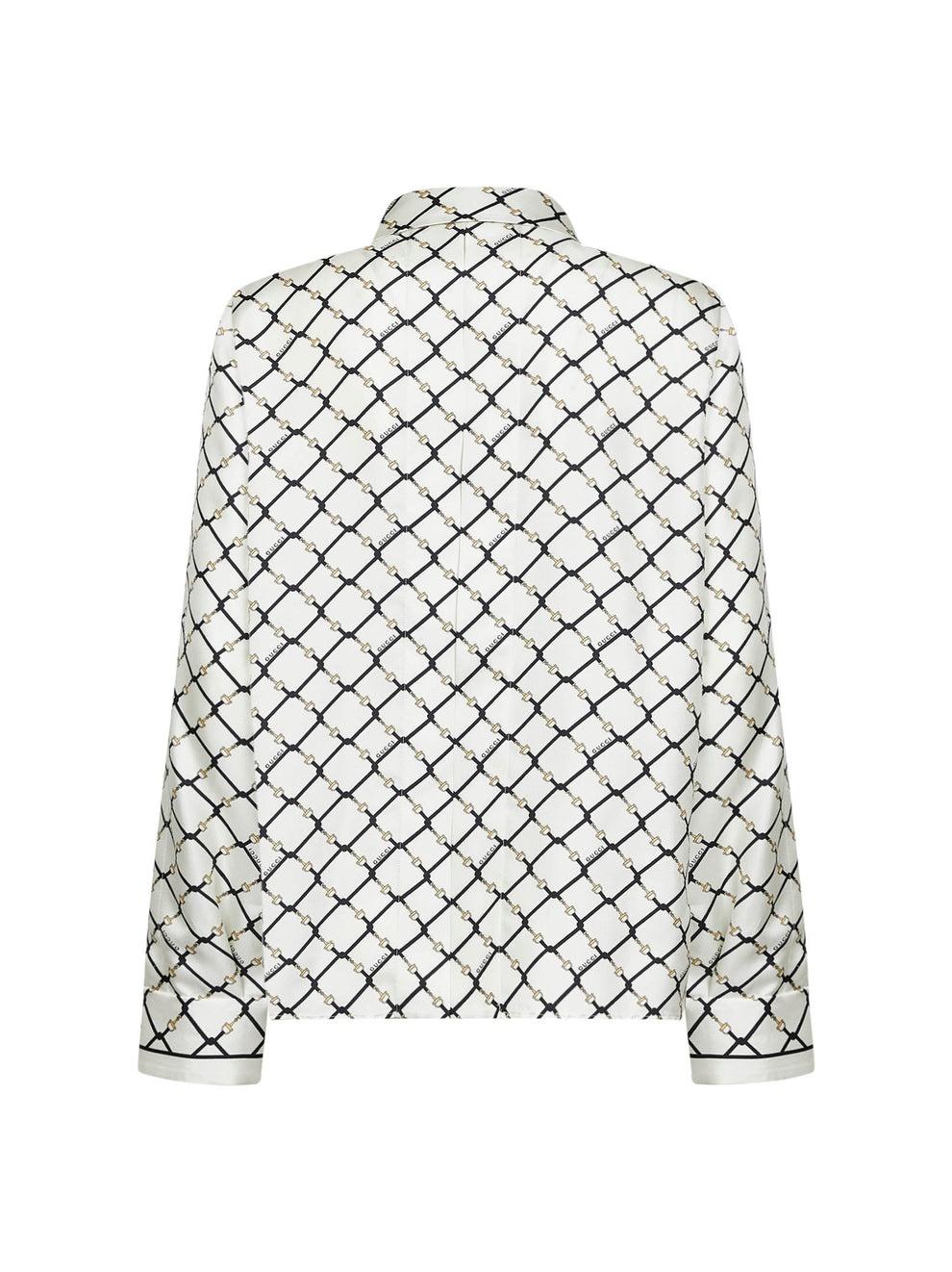 White printed silk twill shirt 852949 ZAUMY9097 GUCCI 