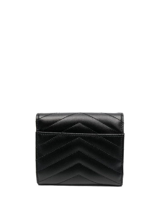 matelassé leather wallet<BR/> 403943 BOW011000 SAINT LAURENT 