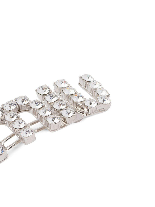 crystal-embellished logo hair clip 5JF082 2DNCF0OKL MIU MIU 
