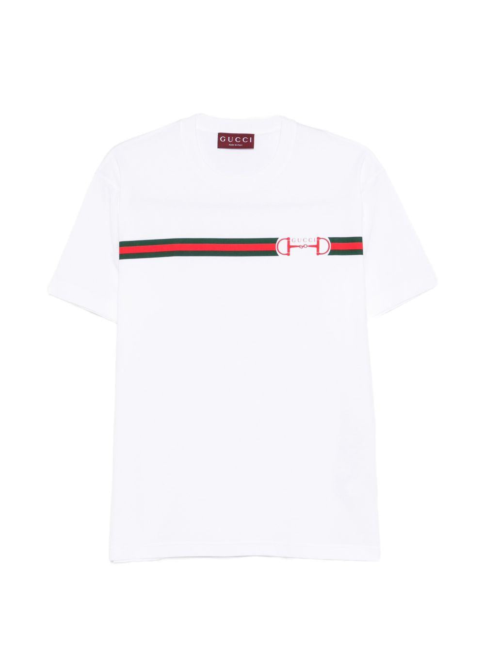 stripe logo T-shirt<BR/><BR/> 837959 XJHM59081 GUCCI 
