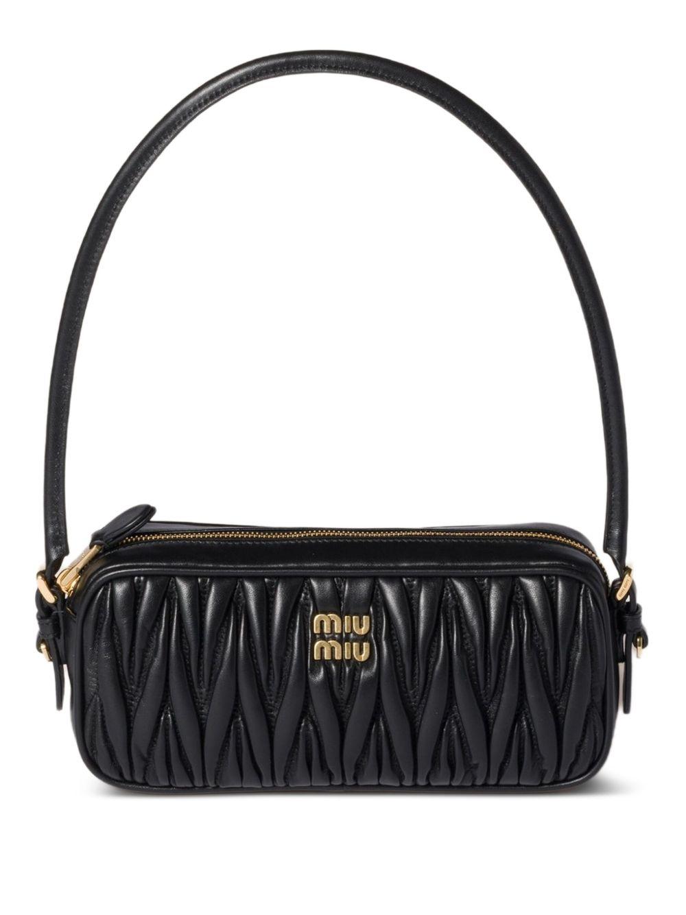 matelassé leather mini bag<BR/><BR/> 5NE024 AFPPF0002 MIU MIU 