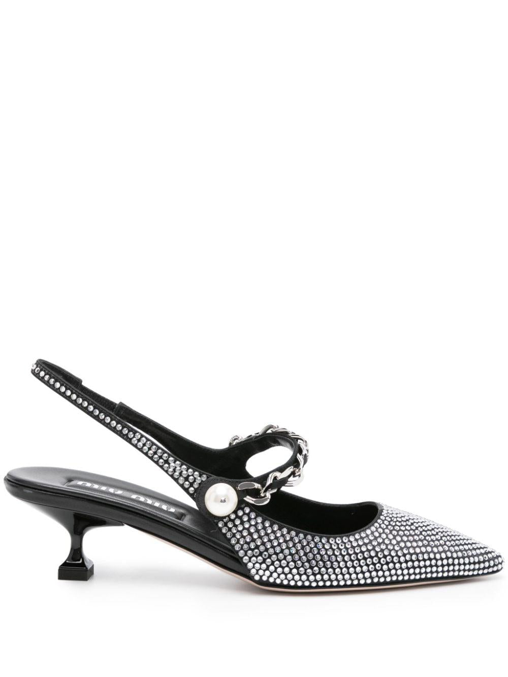 rhinestone-embellished pointed-toe pumps 5I055E F 045 2AWLF0002 MIU MIU 