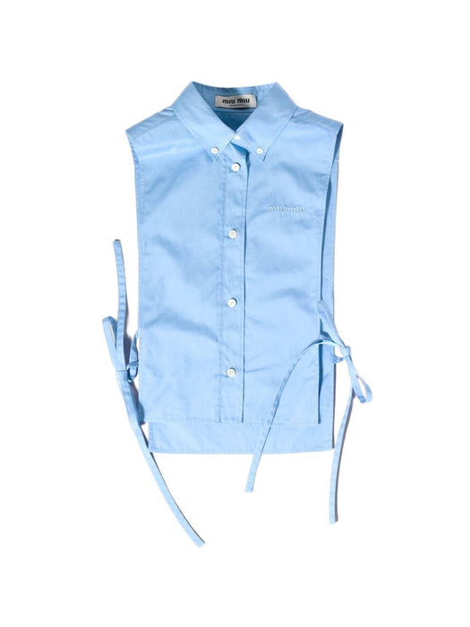 tie side sleeveless shirt MK2024 S OOO 19SEF0076 MIU MIU 